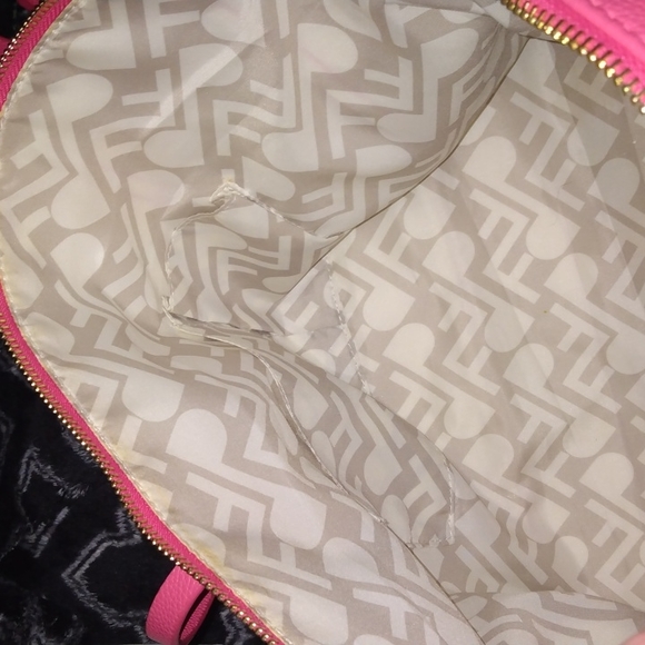 Poverty Flats pink tote handbag gold lining - Picture 11 of 17